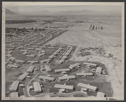 Aerial photograph of Wilshire Village housing subdivison at Nellis Air Force Base, Nevada, June 5, 1973