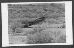 Photograph of the site of a fatal Thunderbirds plane crash, Indian Springs, Nevada, January 19, 1982