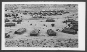 Photograph of base camp for war games at Nellis Air Force Base, Nevada, circa 1980