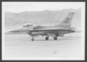 Photograph of an F-16 Fighting Falcon at Nellis Air Force Base, Nevada, March 31, 1983