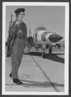 Photograph of Airman Cyndi Wonyetye patrolling Nellis Air Force Base, Nevada, May 6, 1977