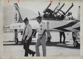 Photograph of Nevada Governor Robert List visiting Nellis Air Force Base, Nevada, circa 1970s