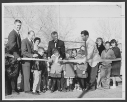 Photograph of the ribbon cutting ceremony for the College Park playground, North Las Vegas, January 14, 1963
