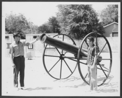 Photograph of a replica of a Civil War field piece at Tonopah Park, North Las Vegas, July 15, 1965