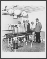 Photograph of Mayor Bud Cleland and others at North Las Vegas Hospital, Nevada, September 19, 1973