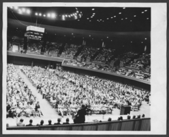 Photograph of a Mormon congregation at a Latter-Day Saints conference, Las Vegas, Nevada, August 31, 1973