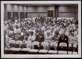 Photograph of a Mormon congregation at a Latter-Day Saints gathering, Las Vegas, Nevada, Februrary 19, 1973
