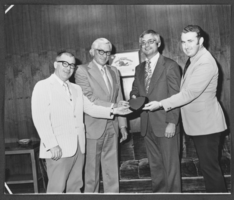 Photograph of Wendell Waite, Bud Cleland, Jim Santini and Dan Mahoney, Las Vegas, December 11, 1973