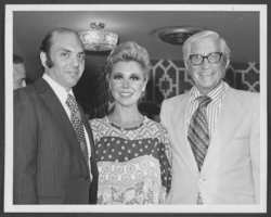 Photograph of Fred Doumani, Mitzi Gaylor and Mayor Bud Cleland, Las Vegas, November 8, 1974