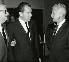 Photograph of Richard Nixon, William L. Taylor and John Gleason, Las Vegas, circa 1969-1974
