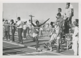 Photograph of Rancho High School track team member Eldridge Walker, North Las Vegas, Nevada, circa 1970s