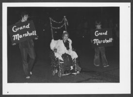 Photograph of a boy serving as Grand Marshall of a Christmas parade, North Las Vegas, Nevada, December 2, 1979