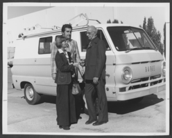 Photograph of Ed Feeney of the North Las Vegas Exchange Club donating a van to the Breast Counseling and Guidance Center, location unknown, November 18, 1976