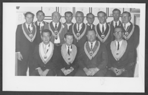 Photograph of North Las Vegas Moose Lodge officers, circa 1960s to early 1970s