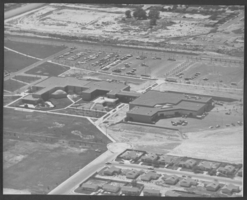 Aerial photograph of the Clark County Community College, Cheyenne campus, North Las Vegas, Nevada, circa 1980s