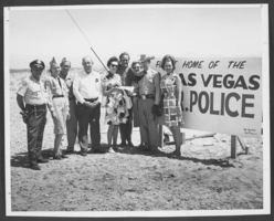 Photograph of sign proclaiming "Future Home of the North Las Vegas Junior Police," North Las Vegas, Nevada, August, 1971
