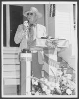 Photograph of John Cahlan giving his "I am the nation" speech, location unknown, July 5, 1976