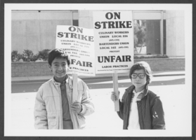 Photograph of children picketing, Las Vegas, April 12, 1984