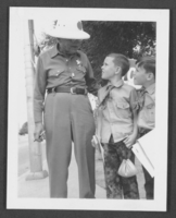 Photograph of A. E. "Bert" Wile with two unidentified boys, circa 1980s