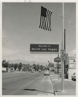 Photograph of a welcome sign, North Las Vegas, circa early 1970s