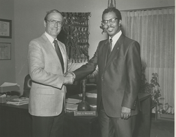 Photograph of Richard Bryan and Paul Meacham, April 27, 1984