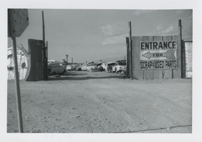 Photograph of an automobile scrap yard, Las Vegas, Nevada, circa 1960s
