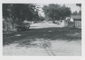 Photograph of an unpaved residential street in Las Vegas, Nevada, circa 1960s