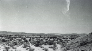 Photograph of the desert around the Lost City site, near Overton, Nevada, 1938-1939