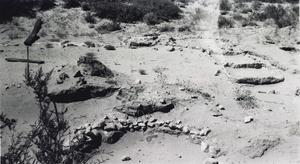 Photograph of ruins at the Lost City site, near Overton, Nevada, 1938-1939