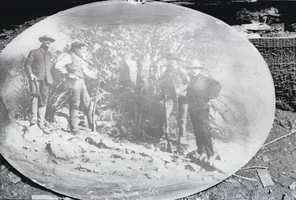 Photograph of Albert Woods' hunting party, Clover Valley, Nevada, circa 1890s-1910s