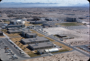 Slide of aerial view of University of Nevada, Las Vegas campus, circa 1971