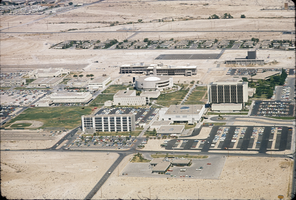 Slide of aerial view of University of Nevada, Las Vegas campus, circa 1972-1975