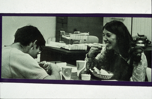 Slide of students eating, University of Nevada, Las Vegas, circa 1972