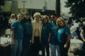 Slide of students with Carol C. Harter, University of Nevada, Las Vegas, circa 1980s to 1990s