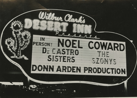 Photograph of Wilbur Clark's Desert Inn marquee, 1955