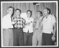 Photograph of CBS employees at the Wilbur Clark's home in Las Vegas, Nevada, circa 1950s