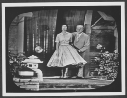 Photograph of Toni and Wilbur Clark on a CBS-TV show, Las Vegas, Nevada, May 15, 1957