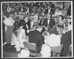 Photograph of Wilbur Clark at a formal dinner, New York City, 1958