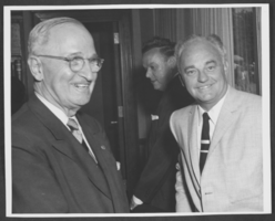 Photograph of Harry S. Truman and Wilbur Clark, location unknown, circa 1950s