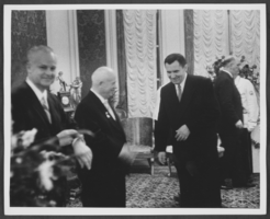 Photograph of Wilbur Clark at Nikita Khrushchev's reception, location unknown, circa 1950s
