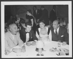 Photograph of Wilbur Clark, Eddie Fisher, Toni Clark and Duke Zeibert, location unknown, circa 1950s