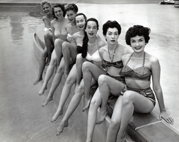 Photograph of Dunes Hotel showgirls, Las Vegas, 1955