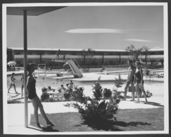 Photograph of Dunes Hotel pool, Las Vegas, circa 1950s
