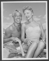 Photograph of Cesar Romero and a woman, Las Vegas, circa 1955