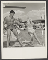 Photograph of Jeff Hunter and a woman, Las Vegas, 1955
