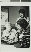 Photograph of women in Special Collections, University of Nevada, Las Vegas, December 1975