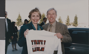 Photograph of Hillary Clinton and Robert Maxson, University of Nevada, Las Vegas, circa early 1990s