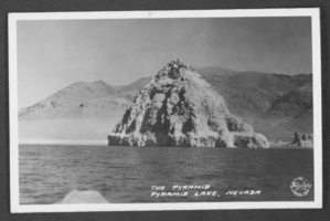 Postcard of the Pyramid, Pyramid Lake, Nevada, circa early 1900s