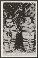 Postcard of Indian twins, Nevada, circa 1880s