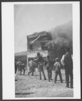 Photograph of saloon fire, Caliente, Nevada, 1910